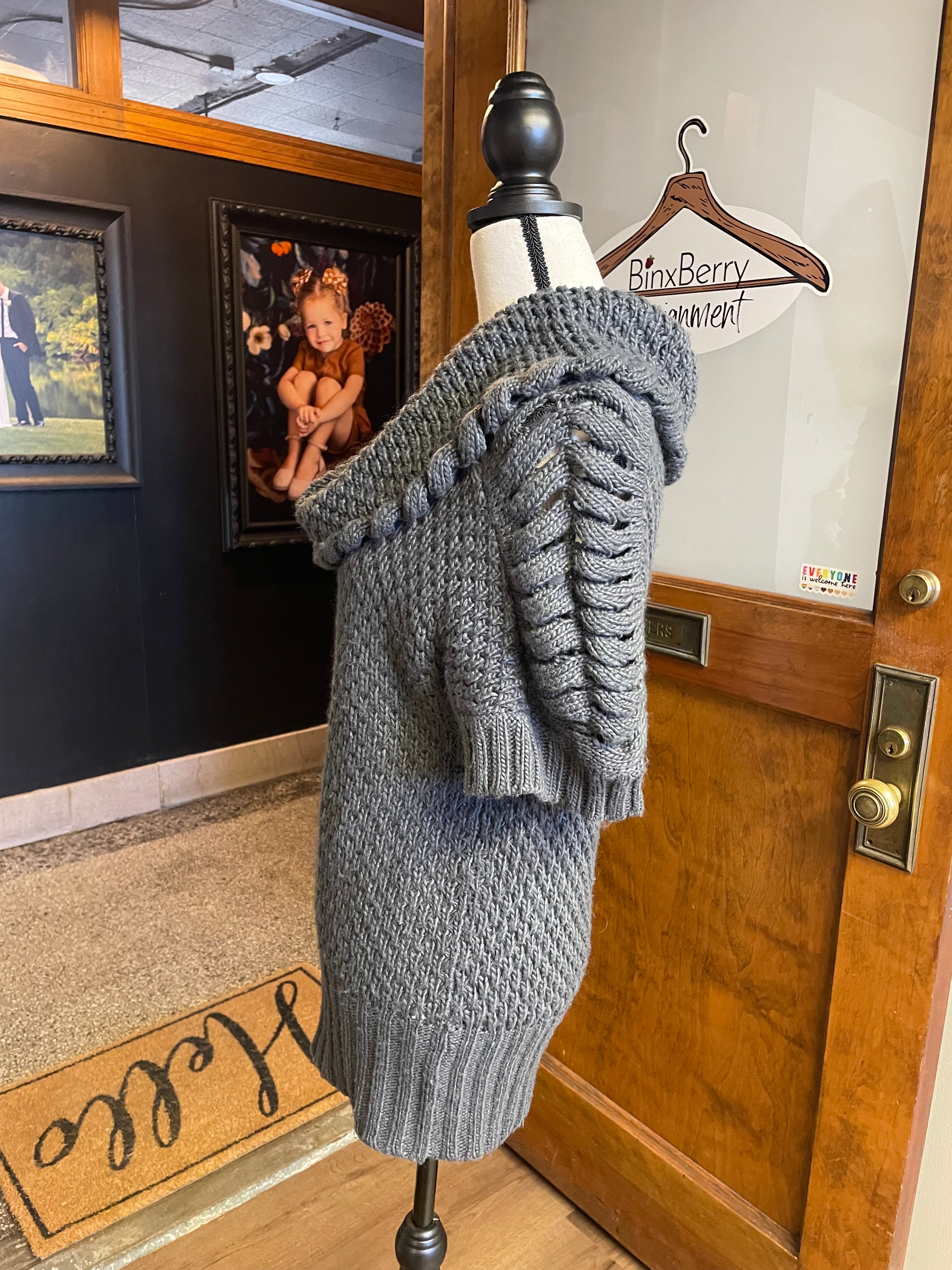 Annalee + Hope Short Sleeved Knit Cowlneck Sweater (M)