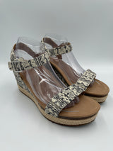 Aetrex Sydney Snake Quarter Strap Women's Wedge (10) - BinxBerry Consignment