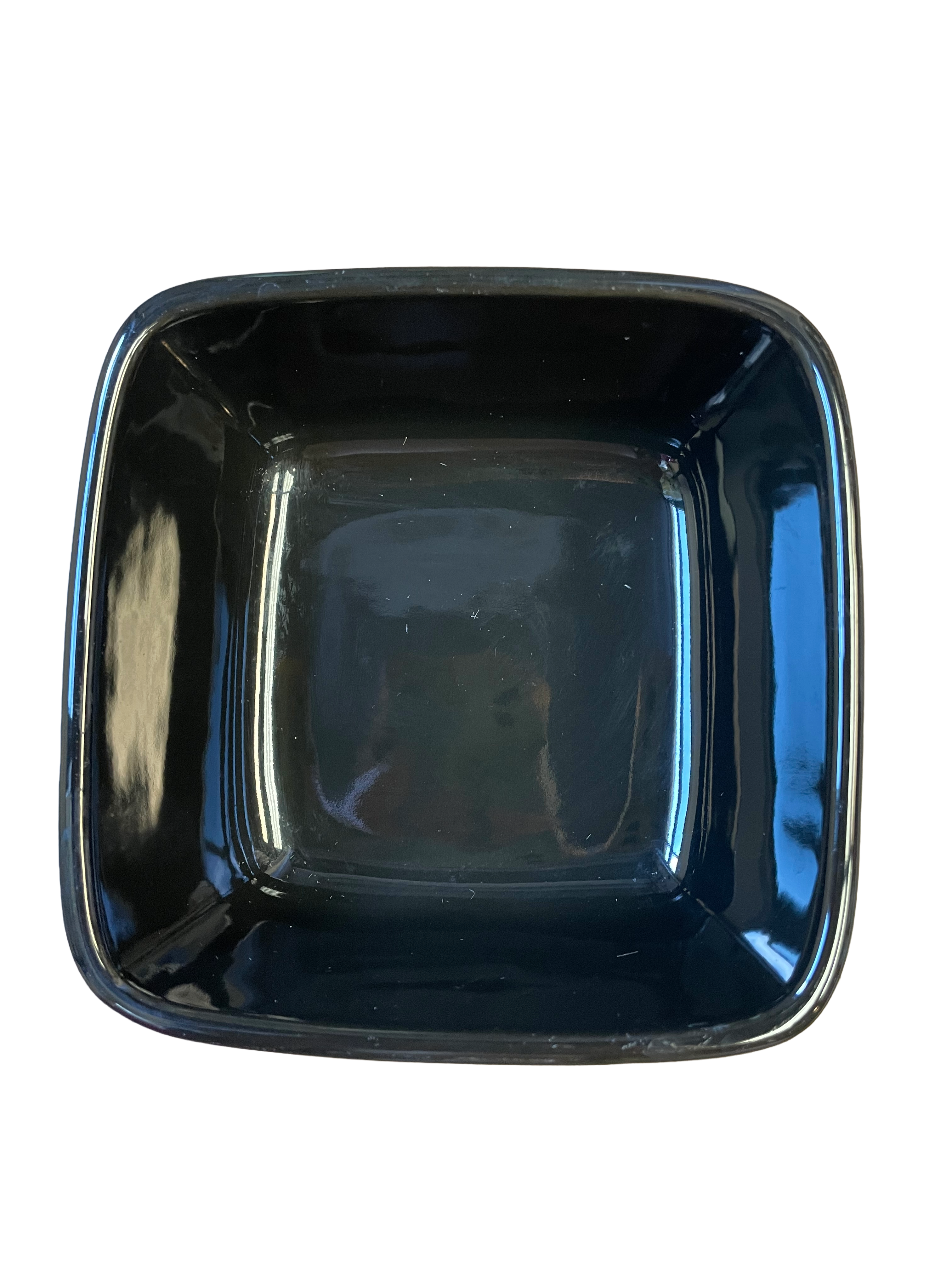 Longaberger Pottery Woven Traditions Ebony 5" Square Bowl