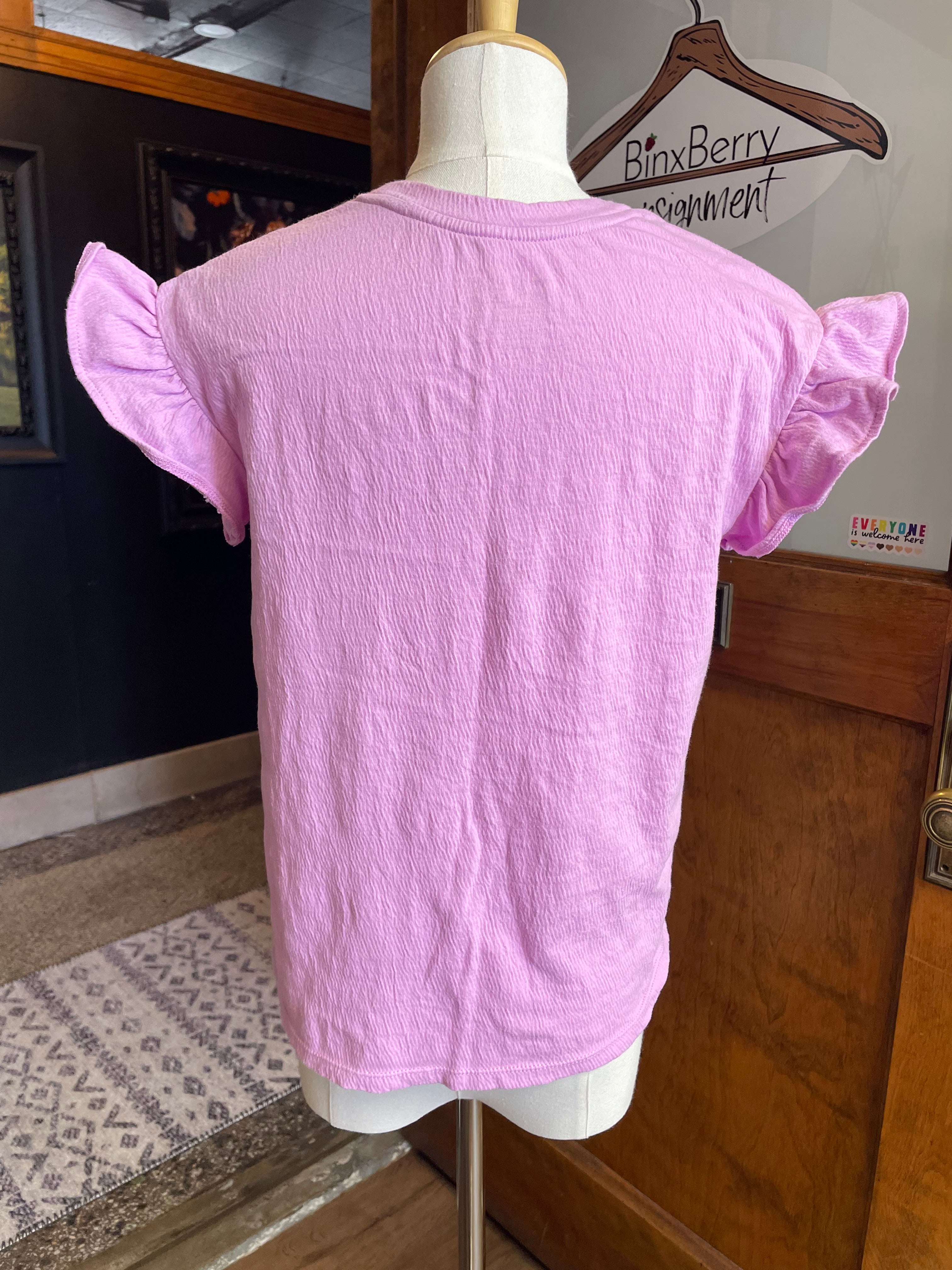 Cat & Jack Ruffle Sleeve Tee (YL)