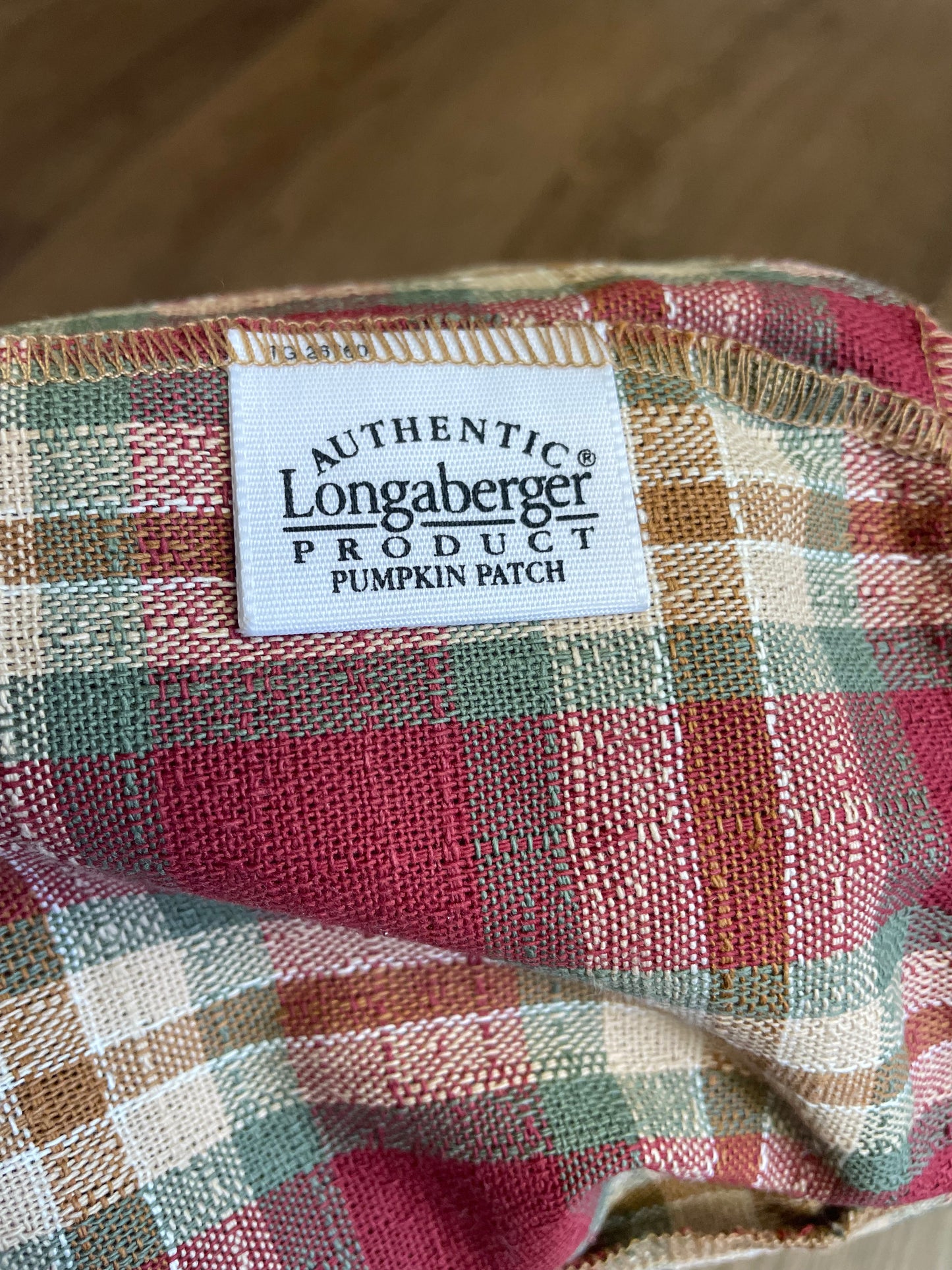 Longaberger Tall Tissue Basket with Orchard Park Plaid Liner