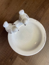 Ceramic Bird Bath Pedestal Dish