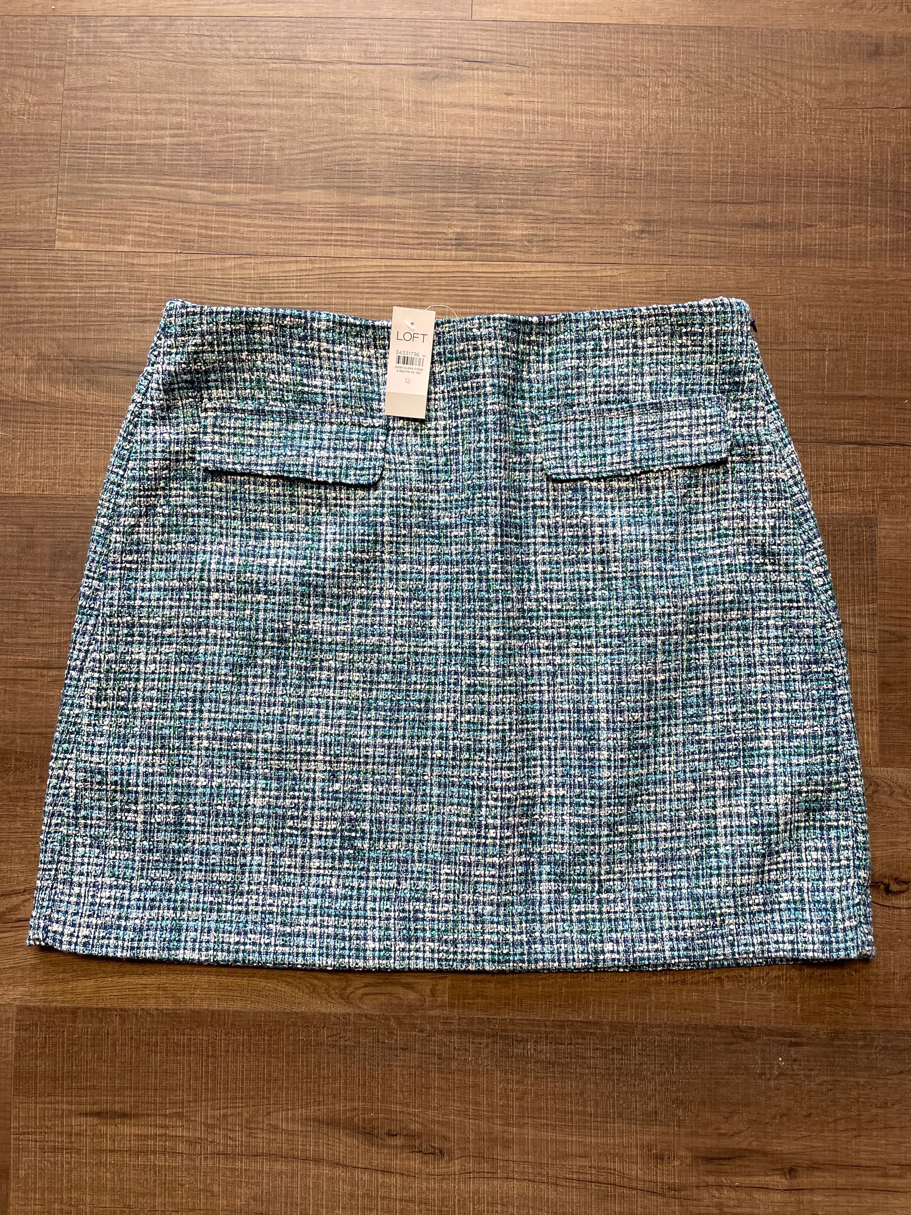 Loft NWT Pocketed Tweed Skirt (12)