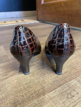 Sofft Brown Alligator Print Heels (8M)