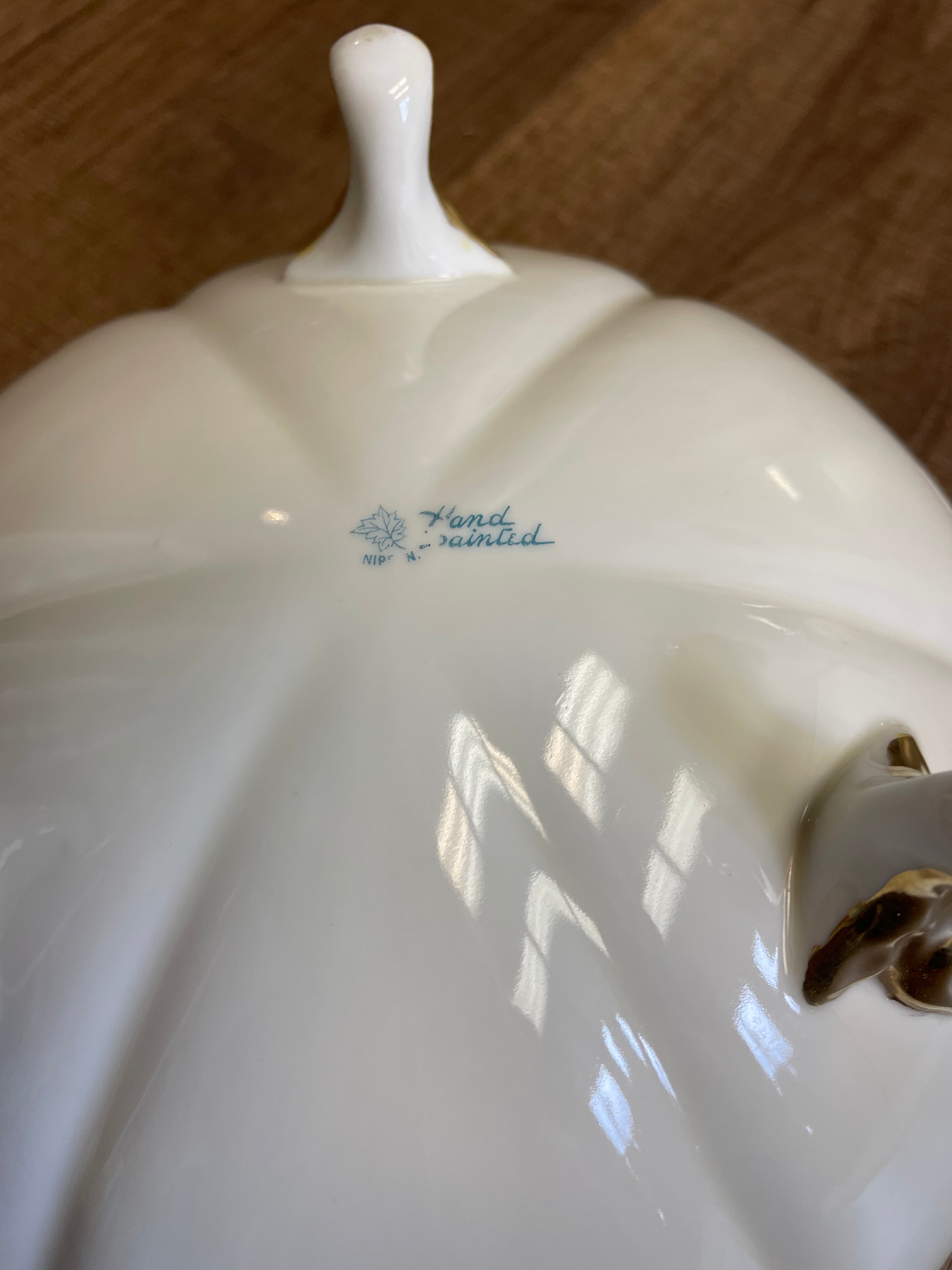 Vintage Hand Painted Ceramic Clawfoot Bowl