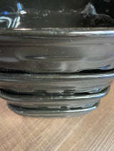 Longaberger Pottery Woven Traditions Ebony Soft Square Bowls 5" (Set of 4)