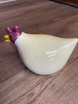 Vintage Glazed Ceramic Chicken Decor
