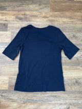 Chicos Orchid Print Half Sleeve Tee (0/S) - BinxBerry Consignment