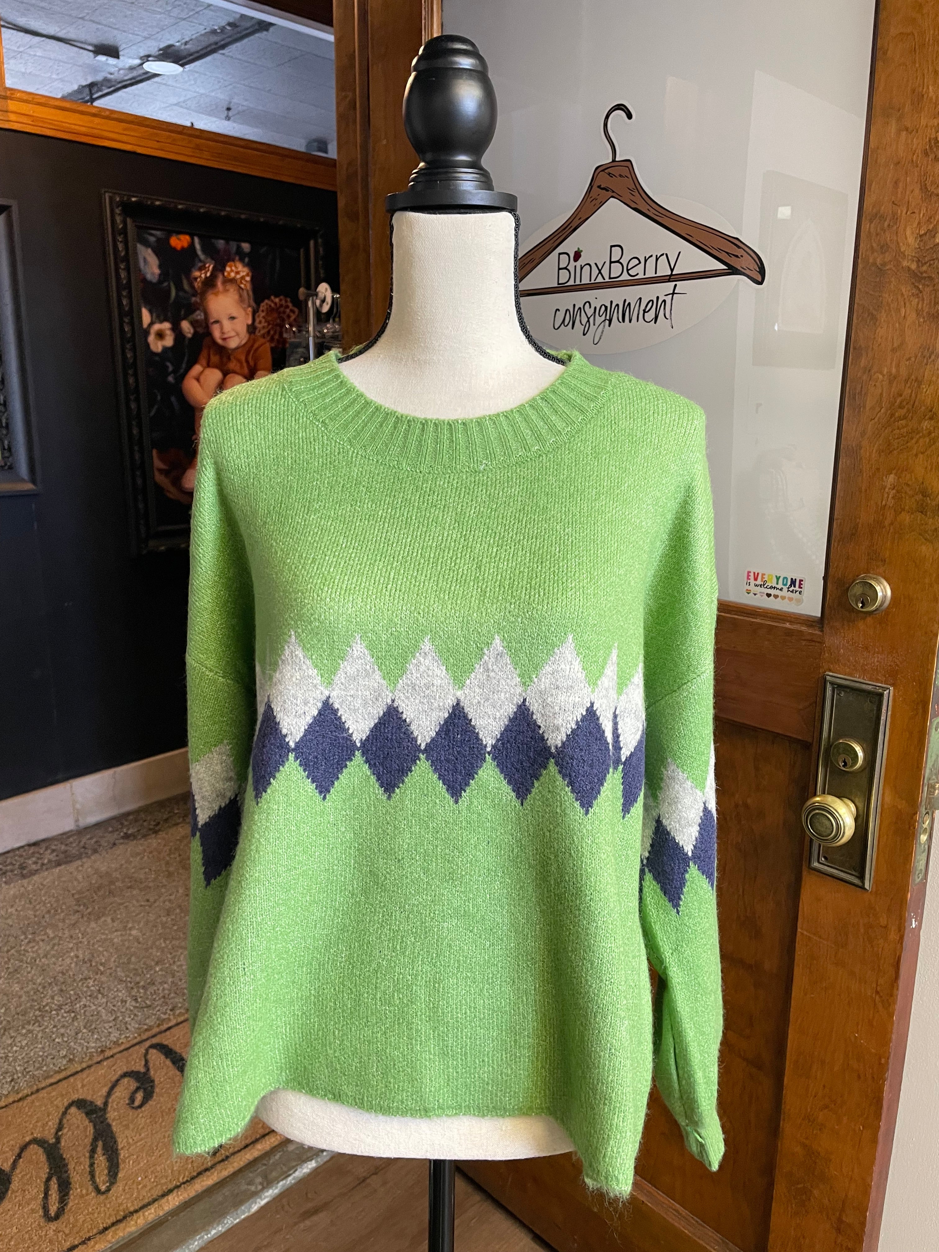 Coco + Carmen Argyle Women's Sweater (L/XL)