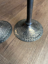 Hammered Metal Matchstick Candlesticks