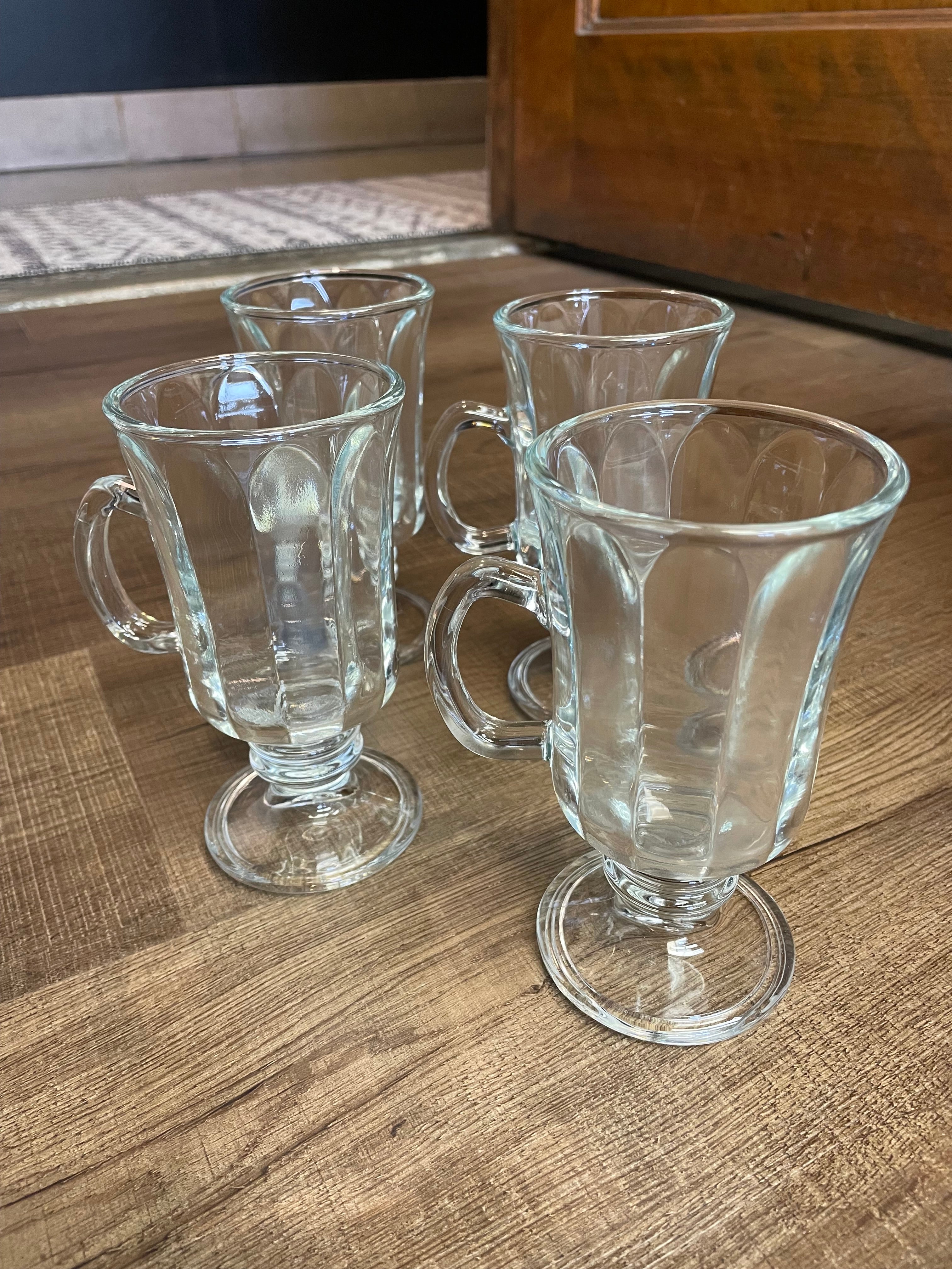 Cafe Venezia Set of 4 8oz Glass Coffee Mugs