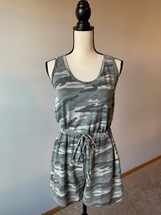 Pink Lily Camo Romper (S)