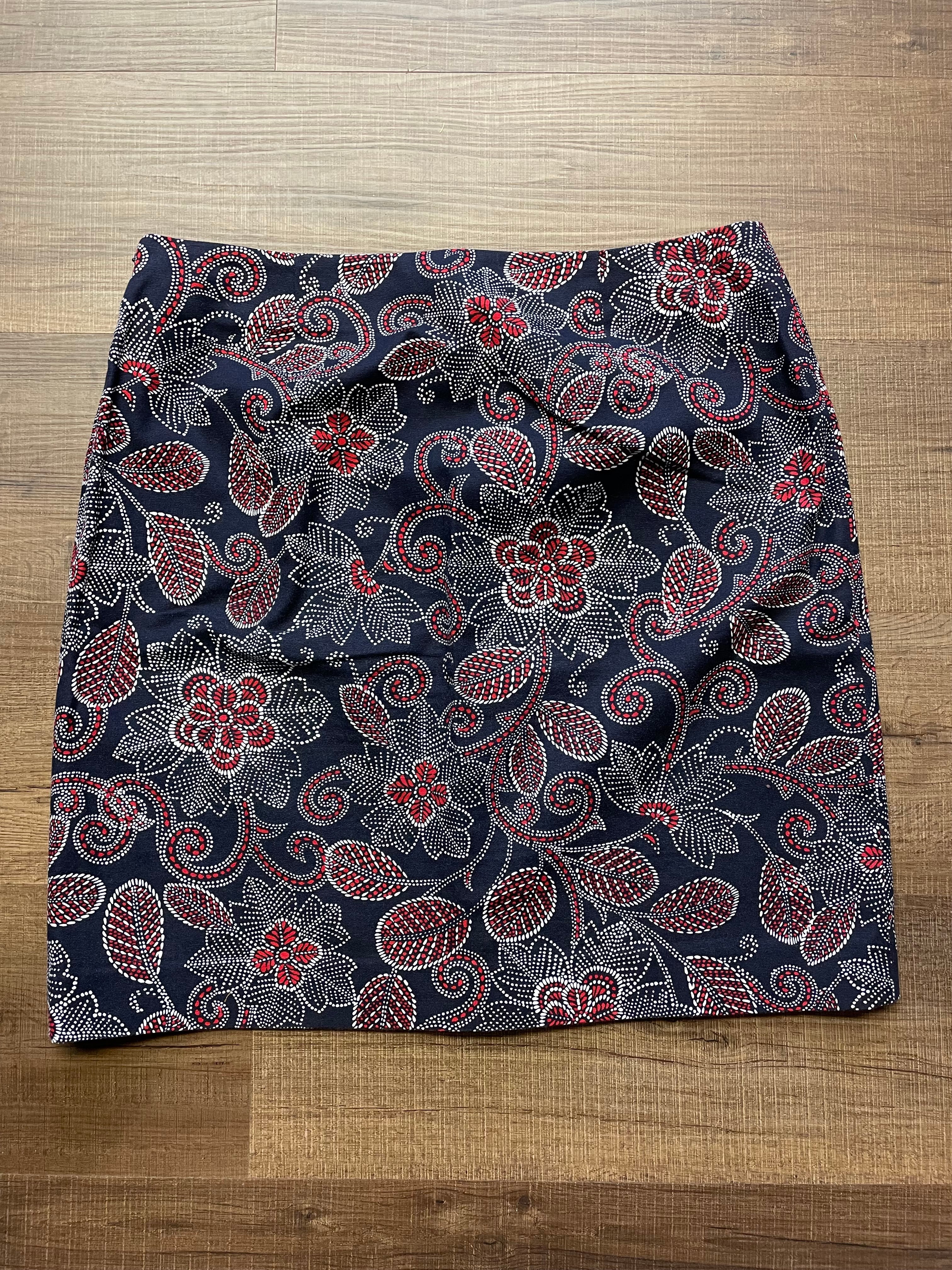 Talbots Navy Floral Skirt (12P)