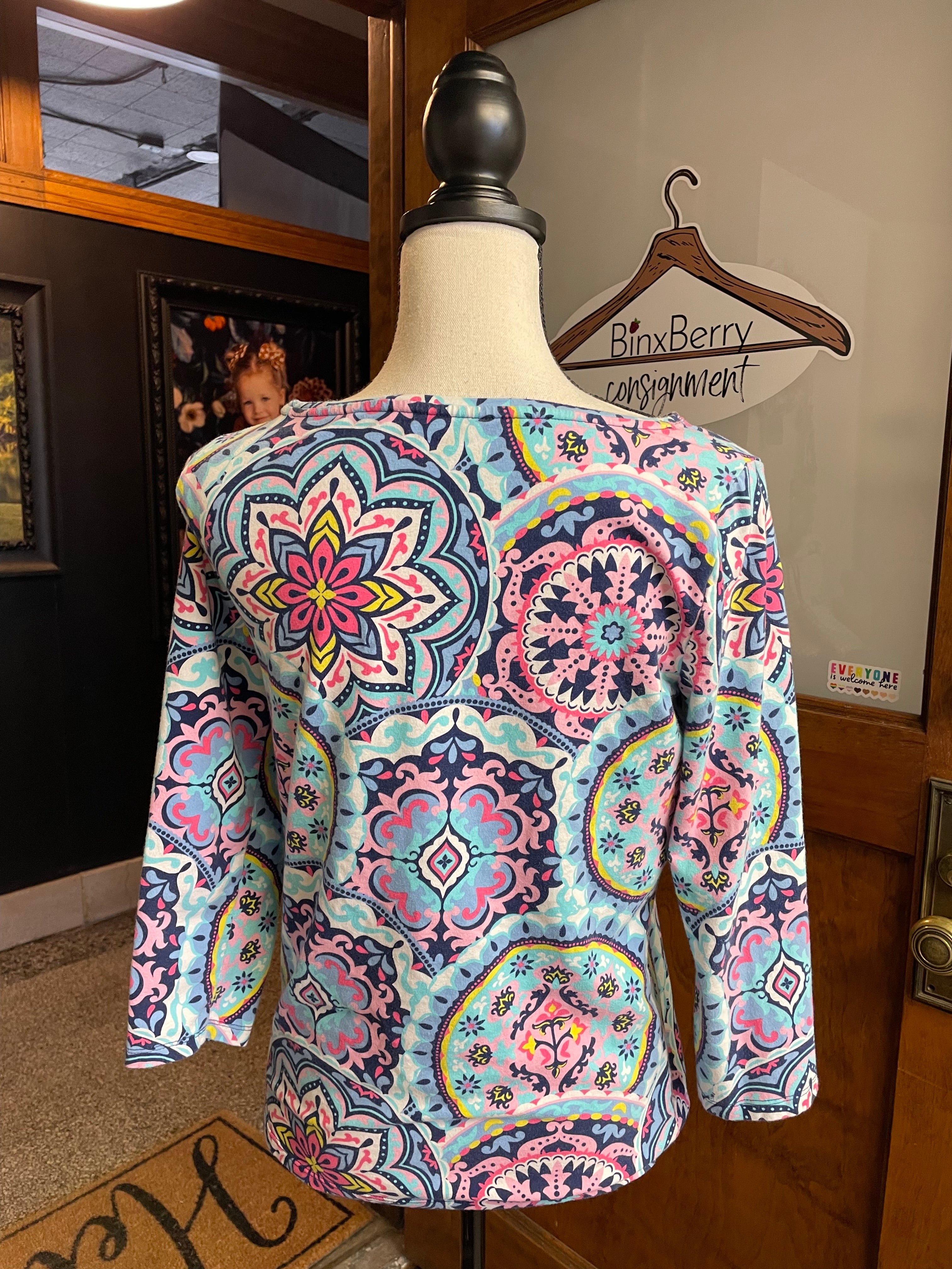 The Talbots Tee Kaleidoscope Print Top (S)