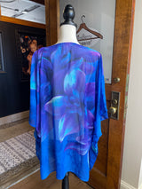 Susan Graver Floral Sheer Kimono Sleeve Top (1X)