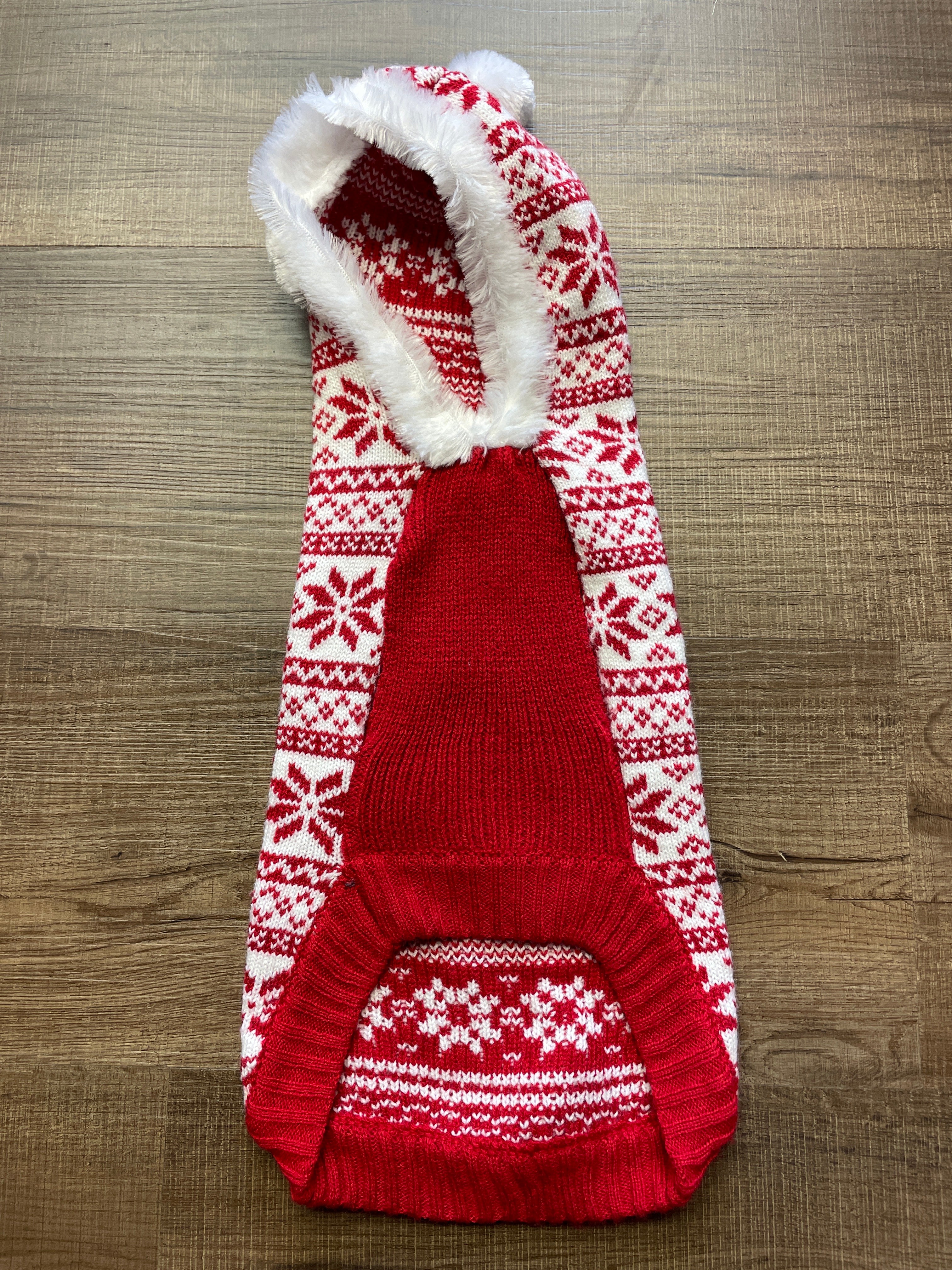 Pup Crew Holiday Hooded Dog Sweater (M)
