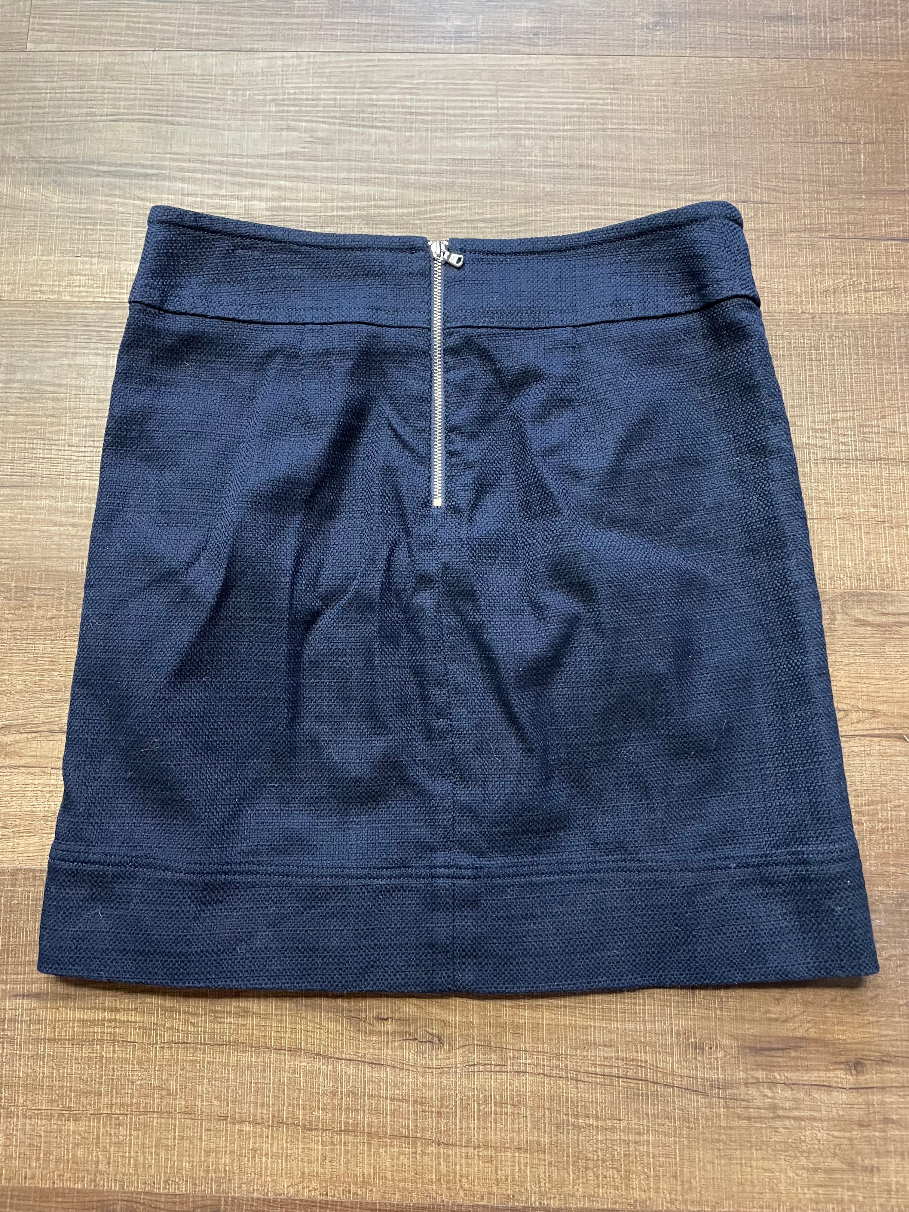 Talbots Navy Blue Tweed Skirt (6)