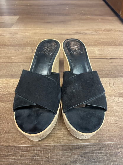 Vince Camuto Black Suede Platform Sandals (7.5)