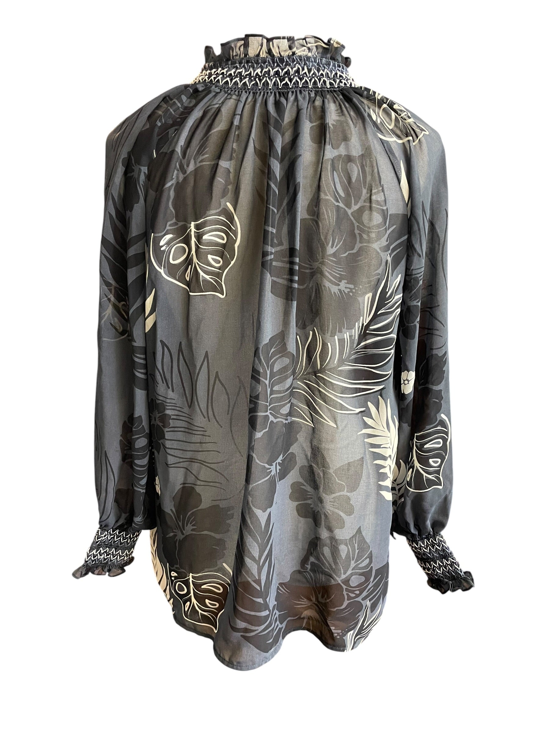 Cabi Sheer Floral Long Sleeved Women's Top (XS)