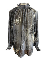 Cabi Sheer Floral Long Sleeved Women's Top (XS)