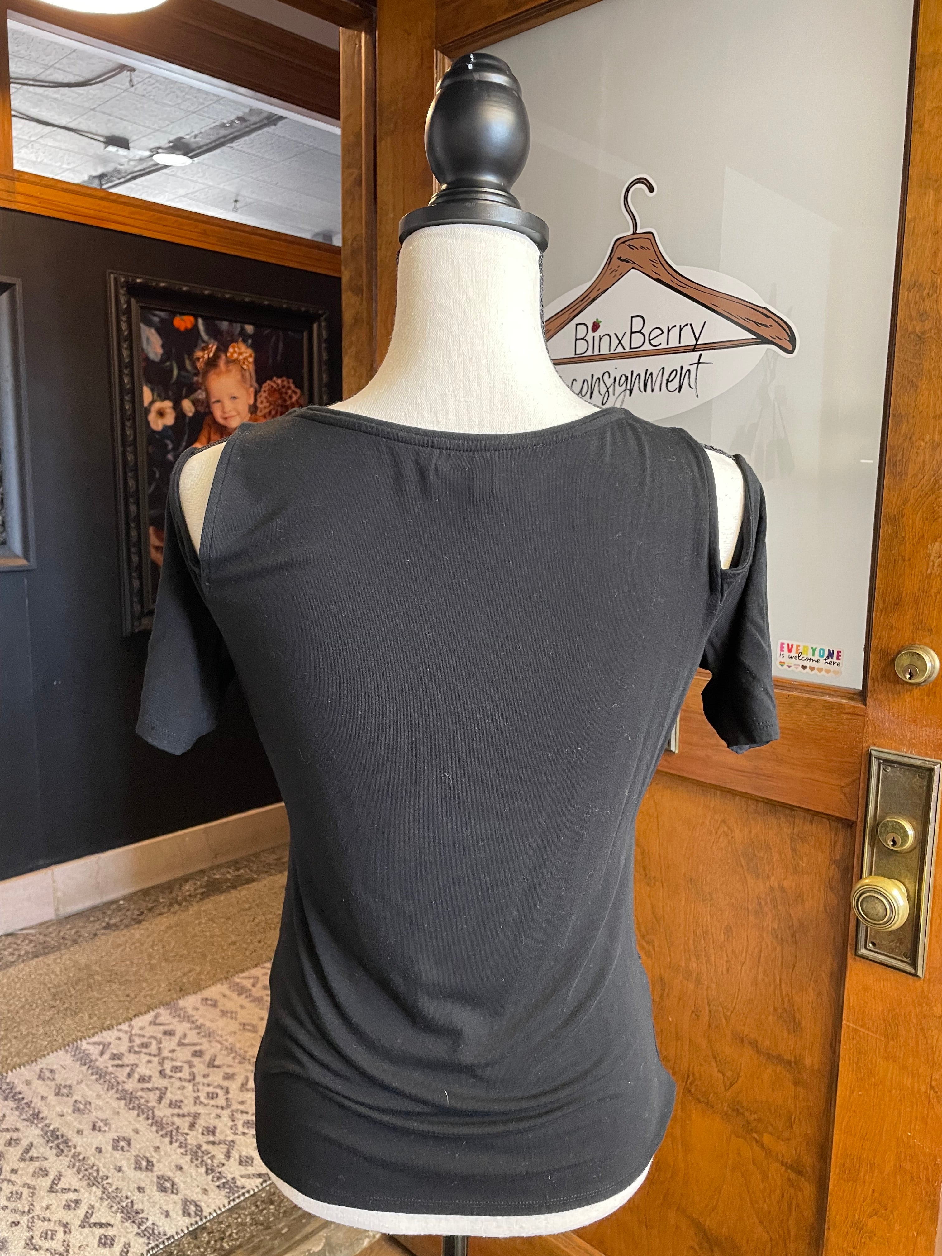 White House Black Market Peep Shoulder Women's Top (S)