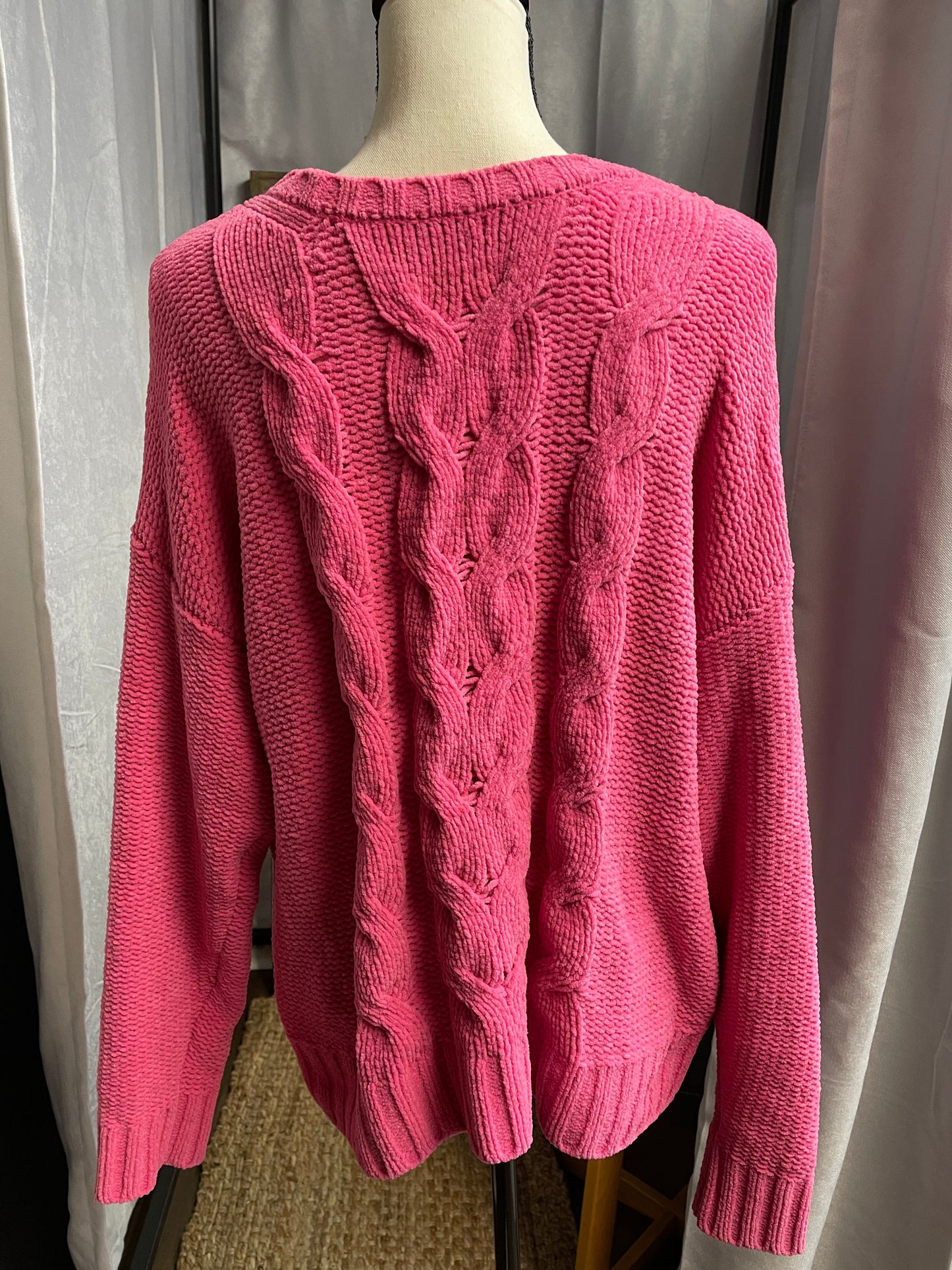 American Eagle Plush Pink Sweater (L)