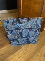Vera Bradley Lighten Up Expandable Blue Bandana Travel Bag