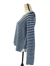 Eileen Fisher Striped Linen Blend Knit Top (M)