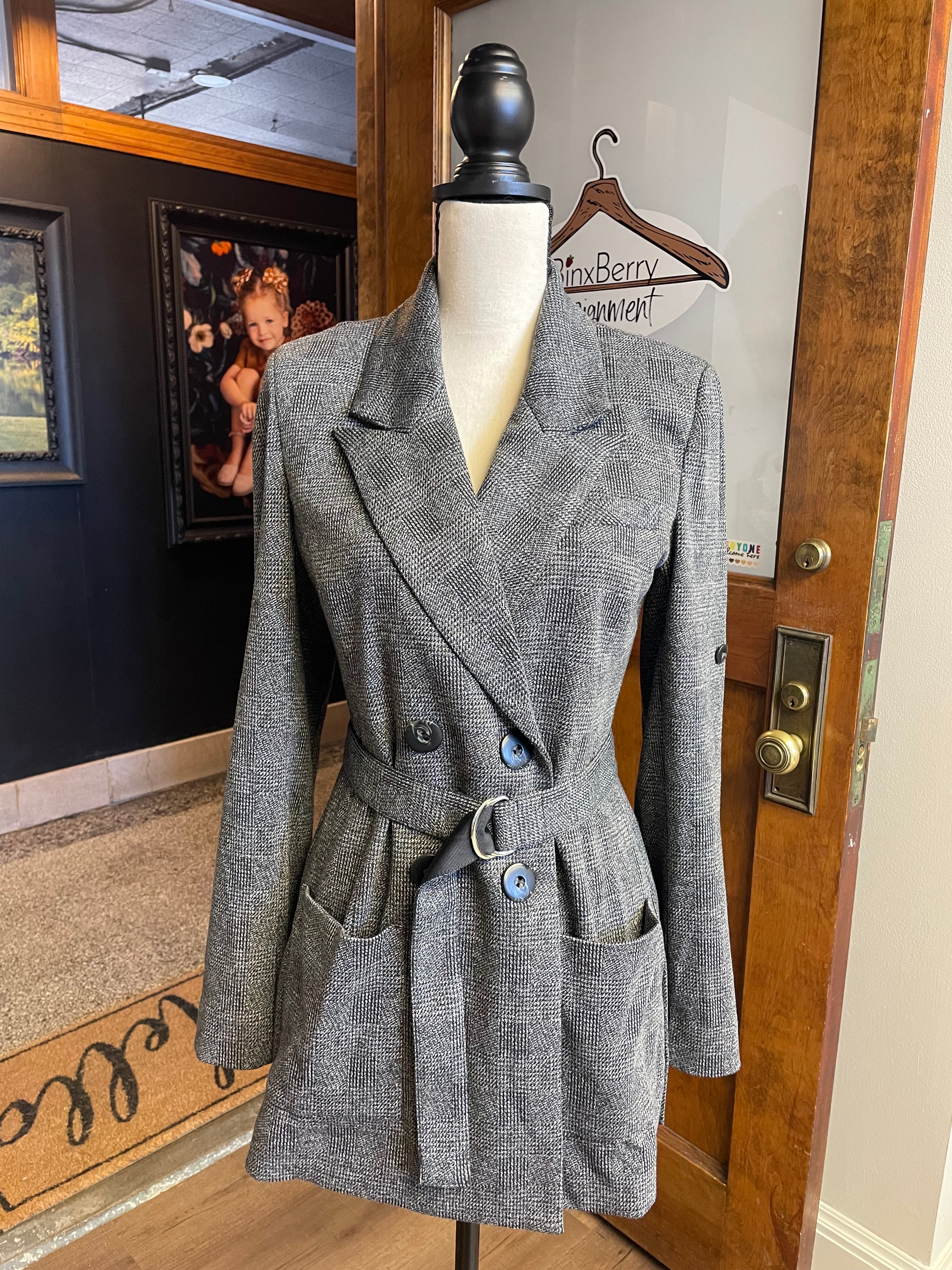 Cabi Bond Double Breasted Belted Blazer Jacket (S)