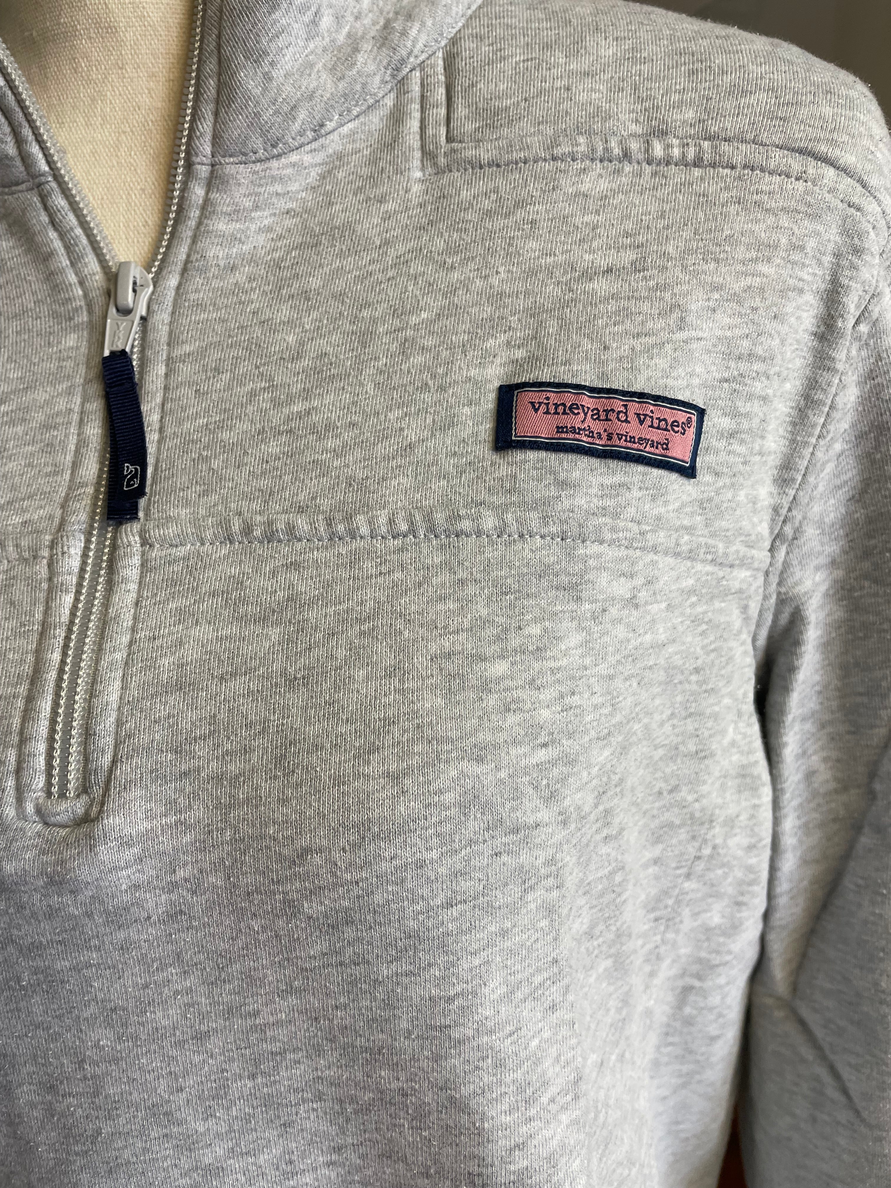 Vineyard Vines Women's Quarter Zip Heathered Gray (XL)