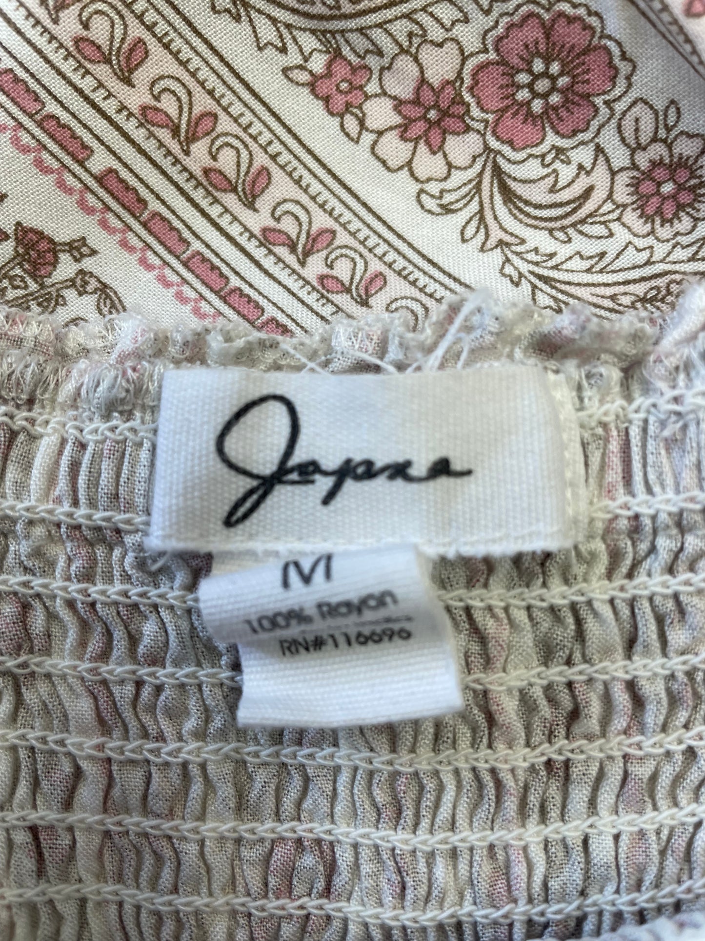 Japna Light Pink Floral Sleeveless Jumpsuit (M)