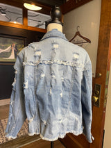 Ms. Cello Distressed Jean Jacket (2X)