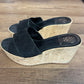 Vince Camuto Black Suede Platform Sandals (7.5)