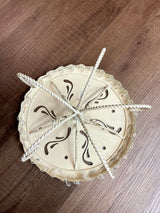 Vintage Metal Ivory 10" Drop Crystal Cake Stand