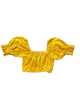 Billabong Eyelet Lace Ruffle Sleeve Crop Top (M)