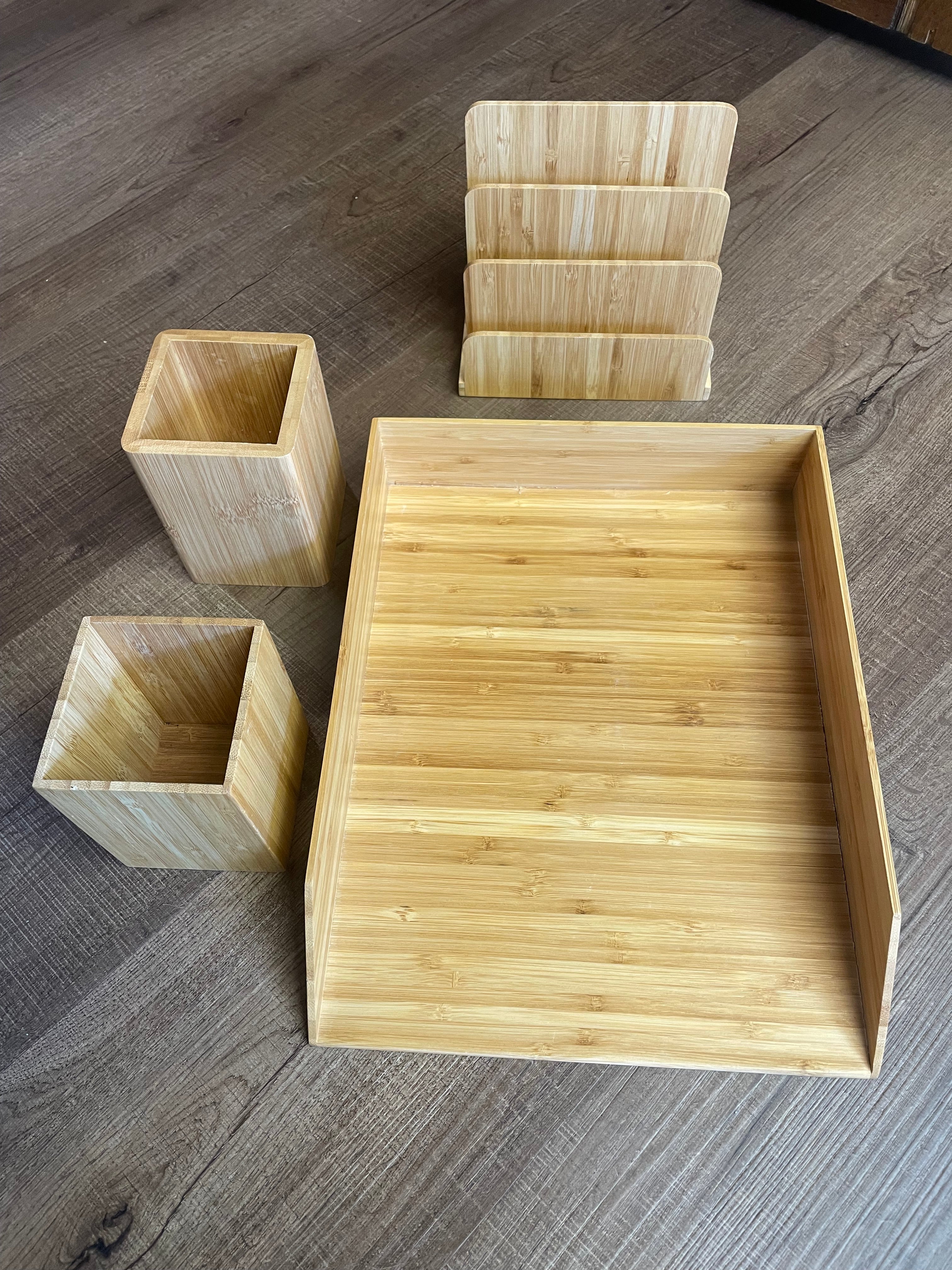 Bamboo Desk Accessory Set