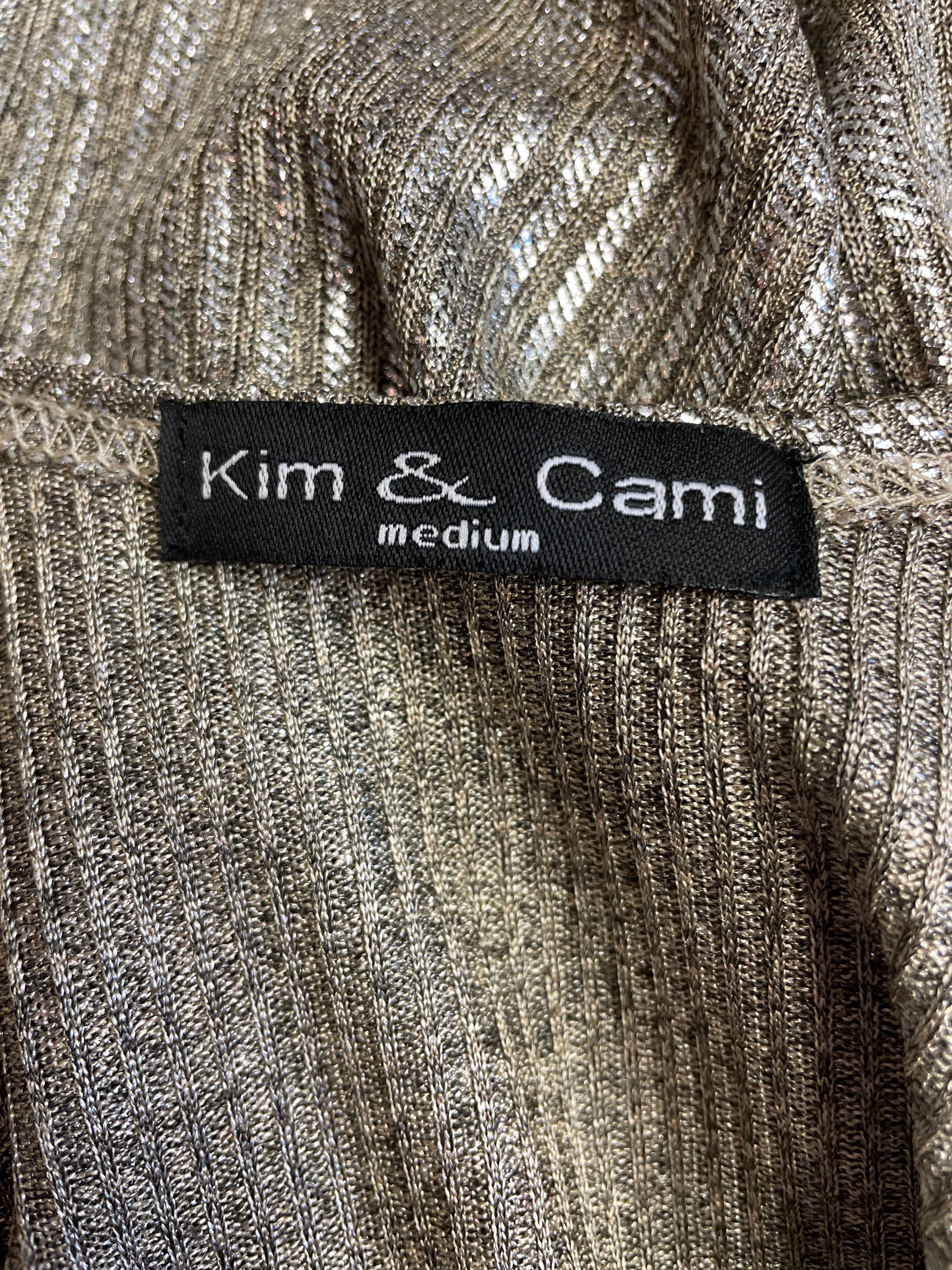 Kim & Cami Gold Cable Knit Top (M)