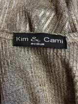 Kim & Cami Gold Cable Knit Top (M)