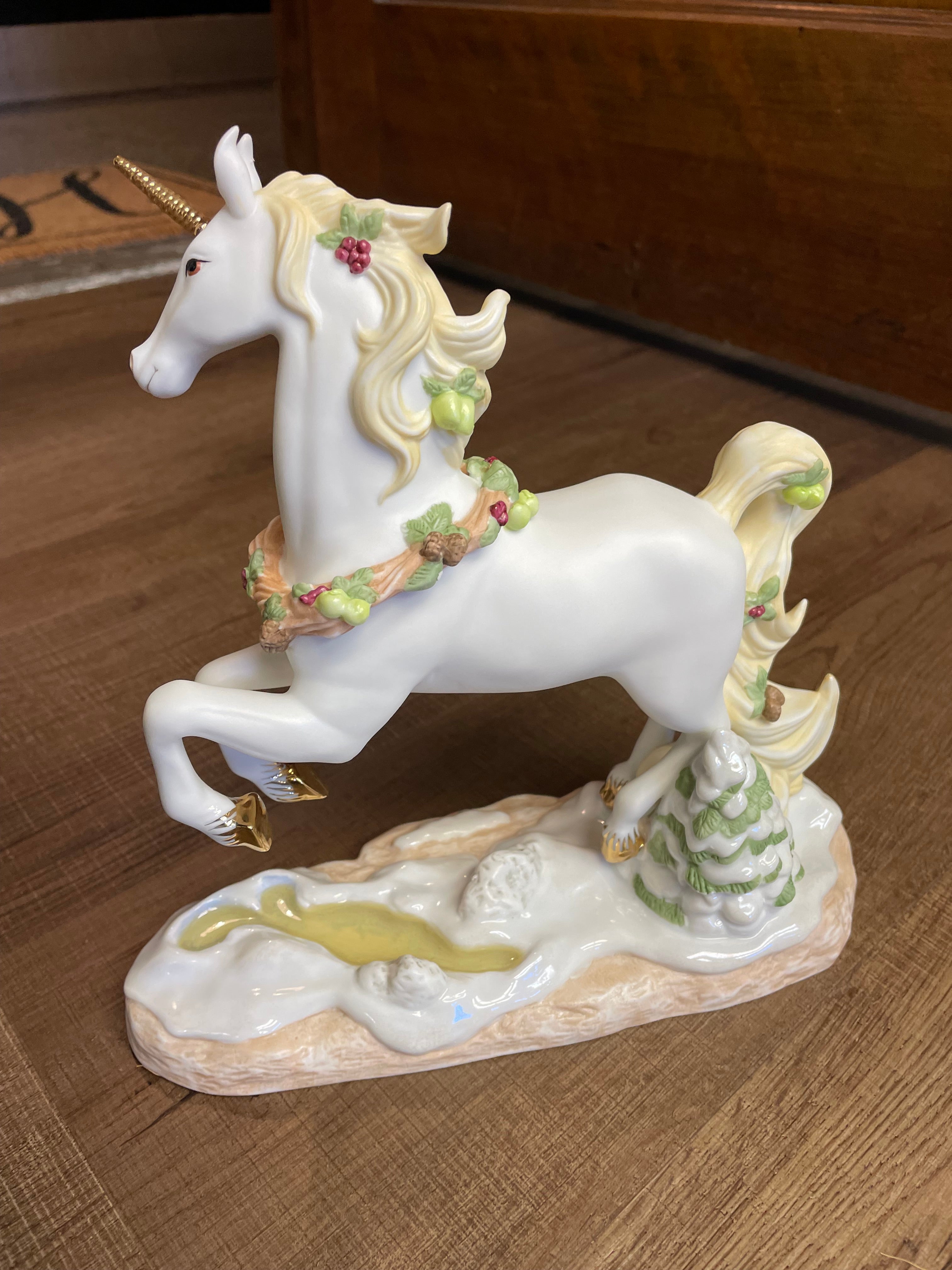 Princeton Gallery "Yuletide Bliss" Porcelain Unicorn