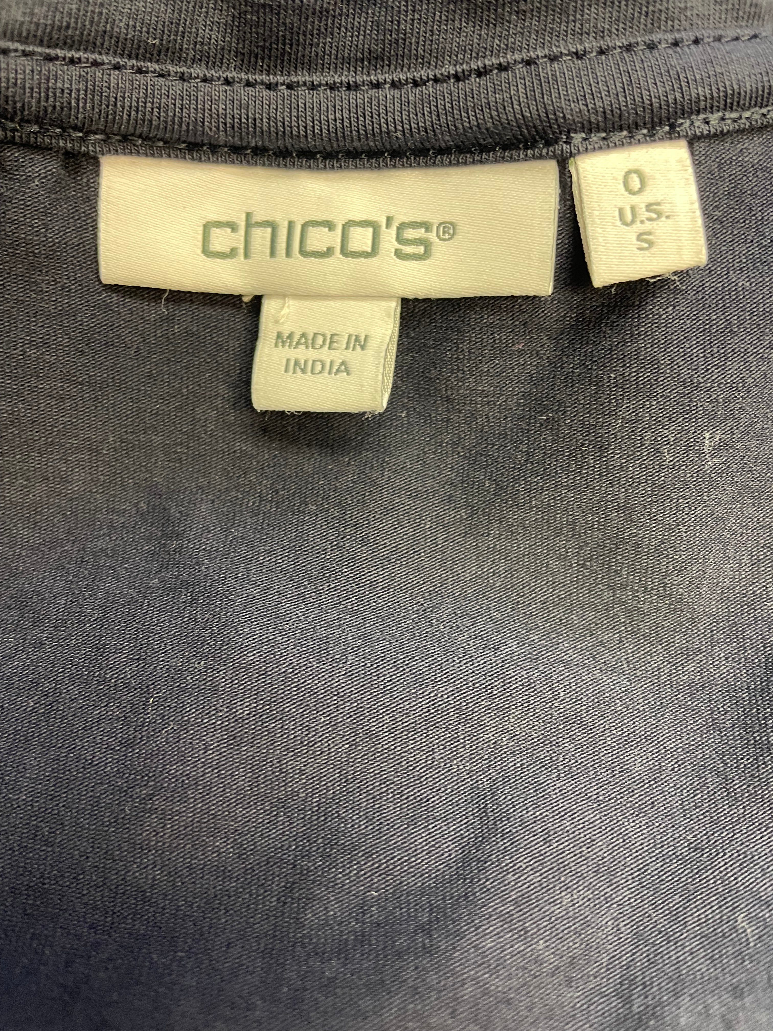 Chicos Embroidered Balloon Sleeve Top (0/S) - BinxBerry Consignment