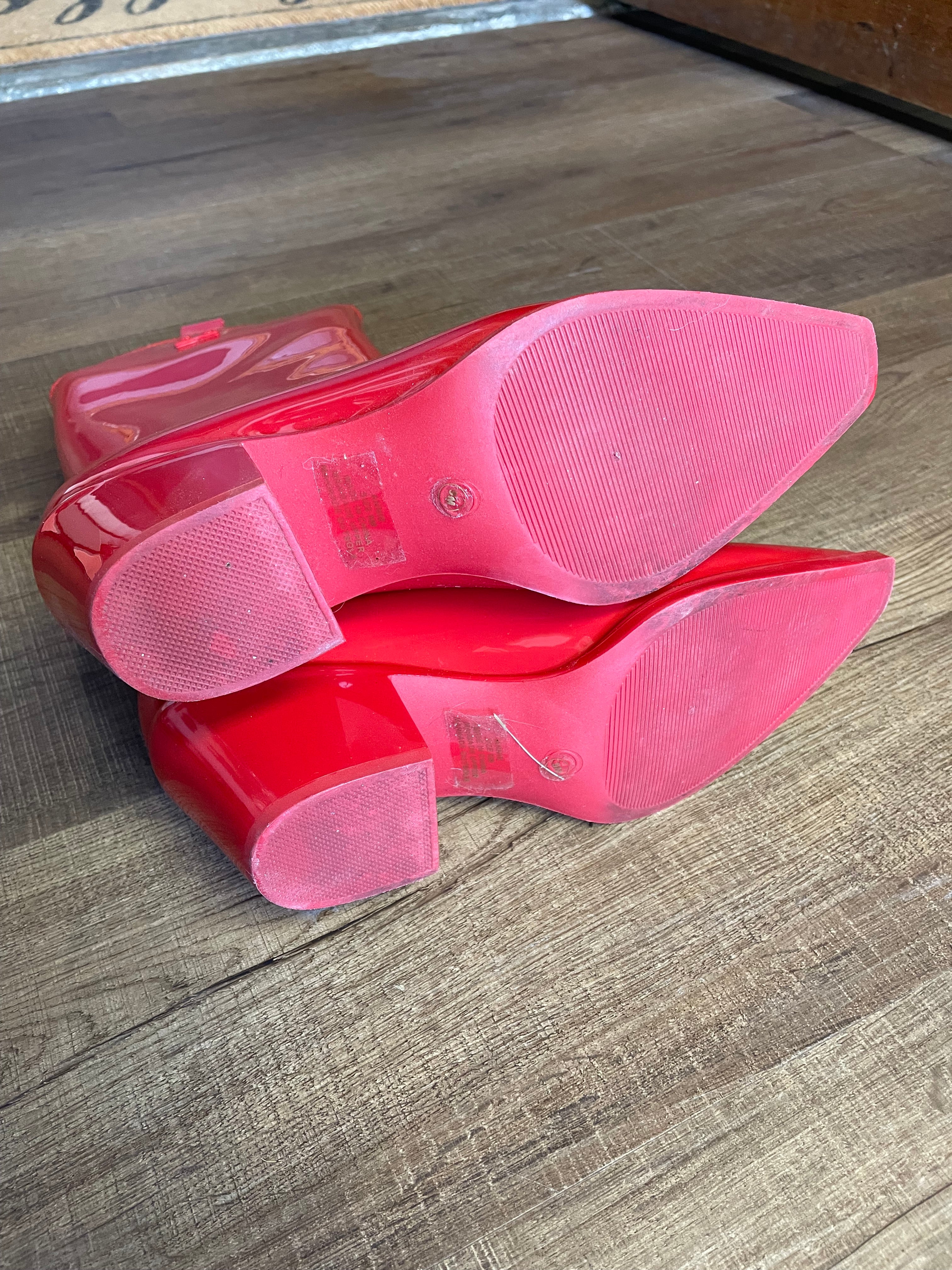 Beach by Matisse Annie Red Women's Western Rain Boots (9) - BinxBerry Consignment
