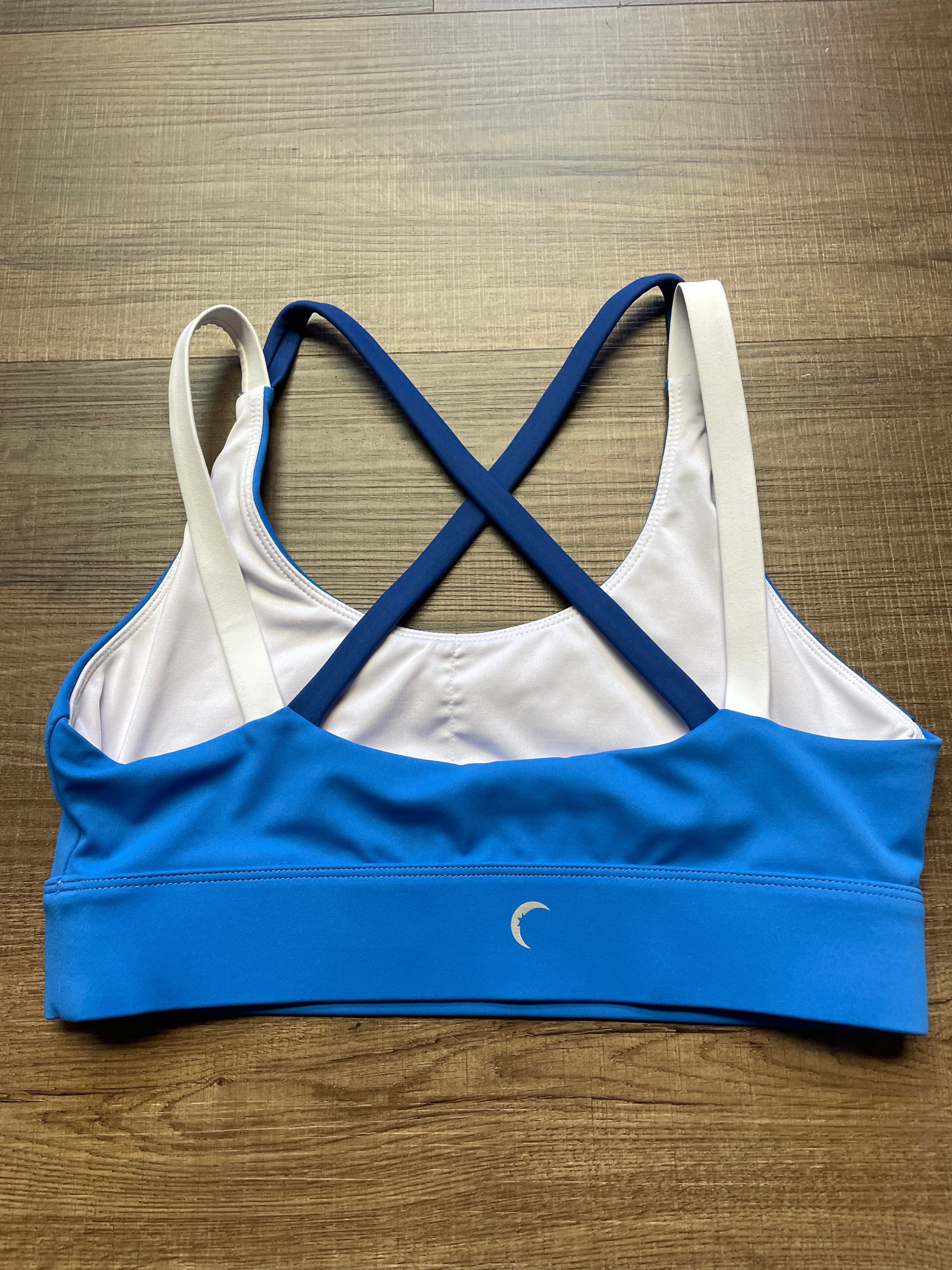 Zyia Active Blue Sports Bra Cross Back Strap (M)