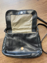 Margo Soft Black Pebbled Leather Fold Top Crossbody Bag
