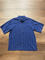Toscano 100% Silk Men's Short Sleeved Button Down (L)