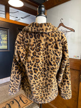 Melissa Paige Leopard Print Faux Fur Cardigan (M)