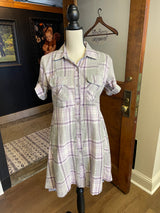 Hippie Laundry Plaid Shirt Dress (S)
