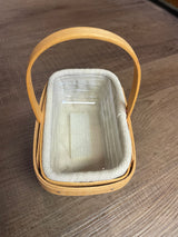 Longaberger Parsley Booking Basket, Protector & Liner