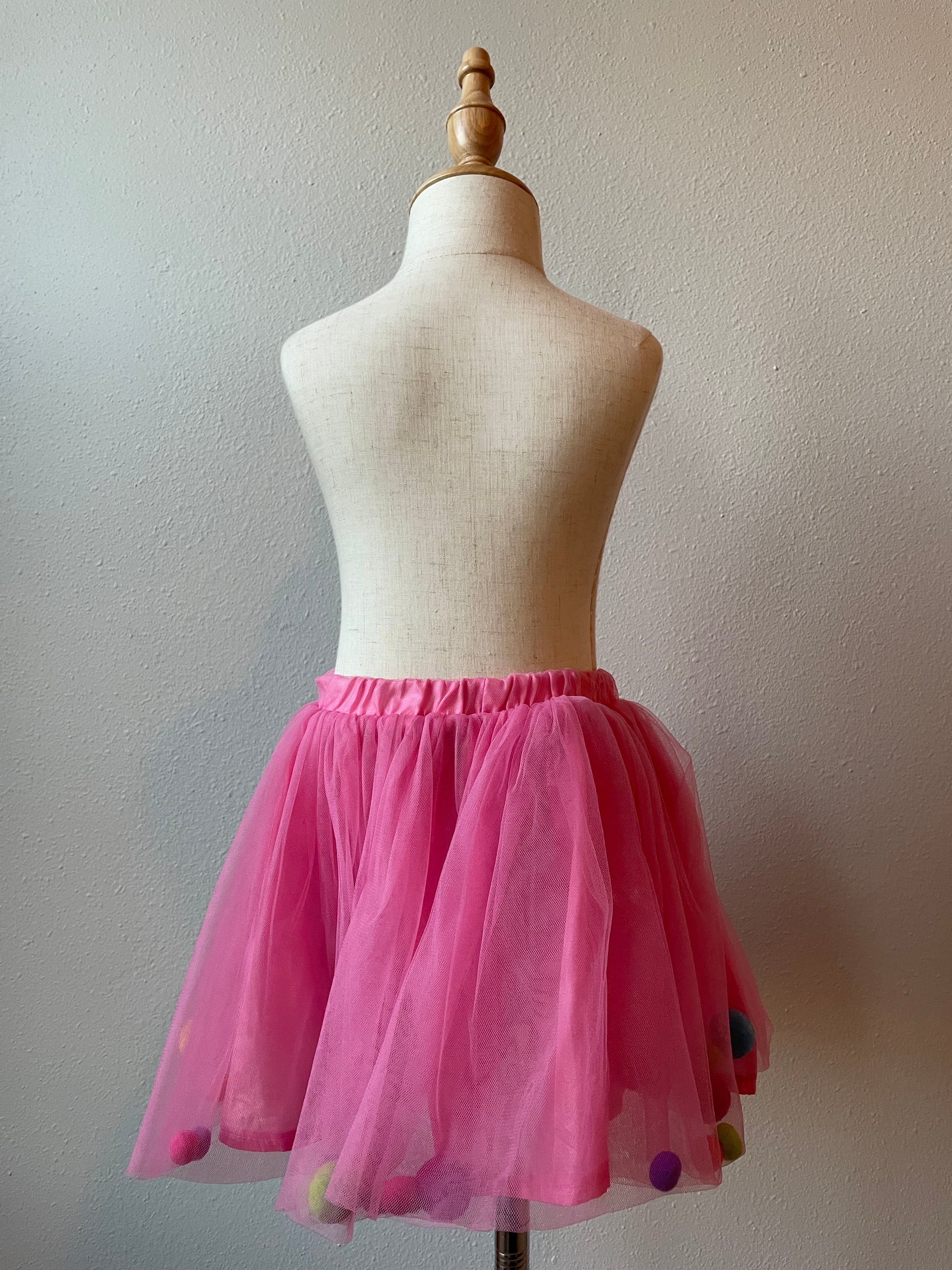 Dollie & Me Tulle and Pom Pom Skirt (YXS)