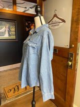 GAP Western Demin Pearl Snap Shirt (XL)