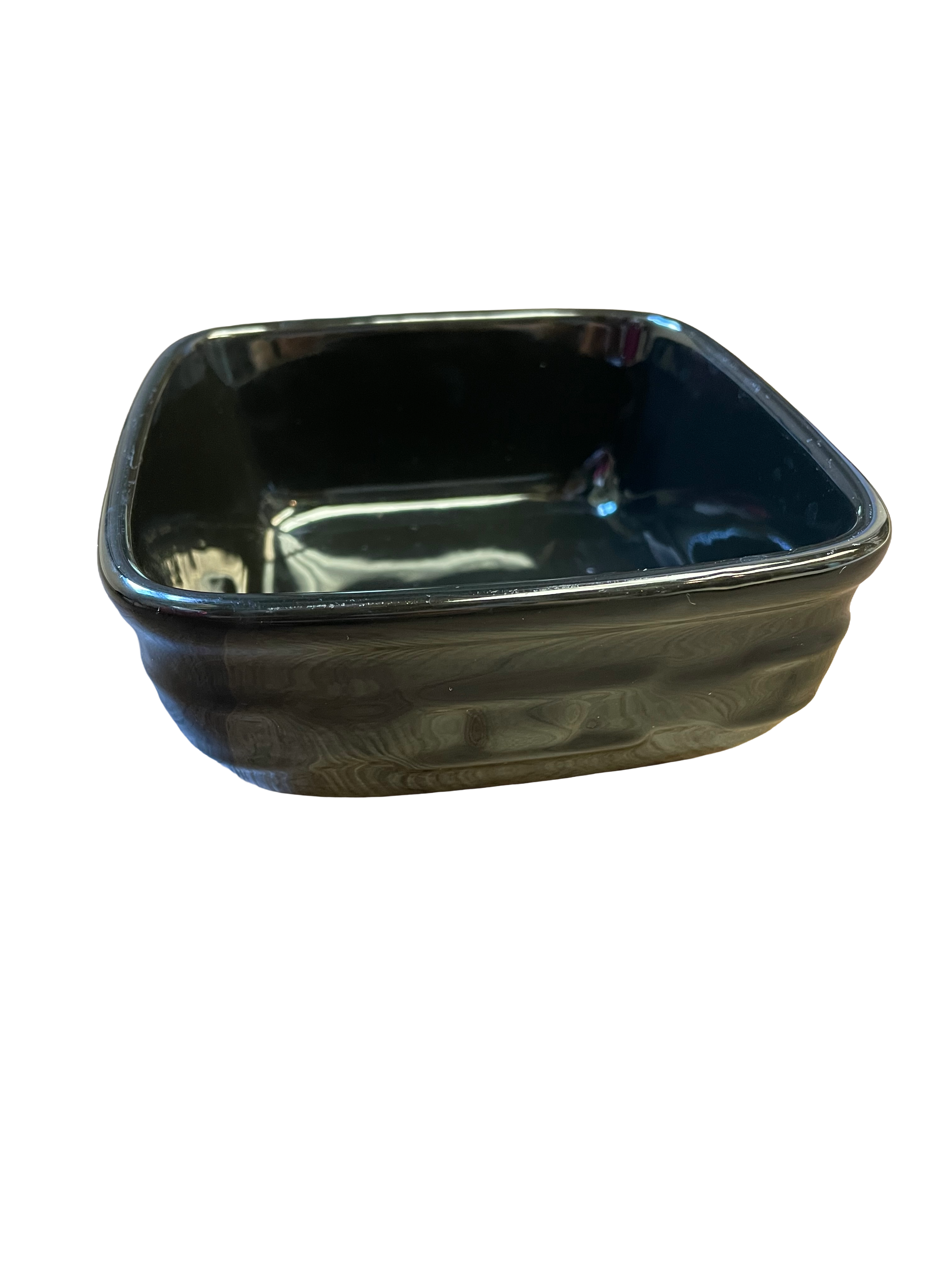 Longaberger Pottery Woven Traditions Ebony 5" Square Bowl